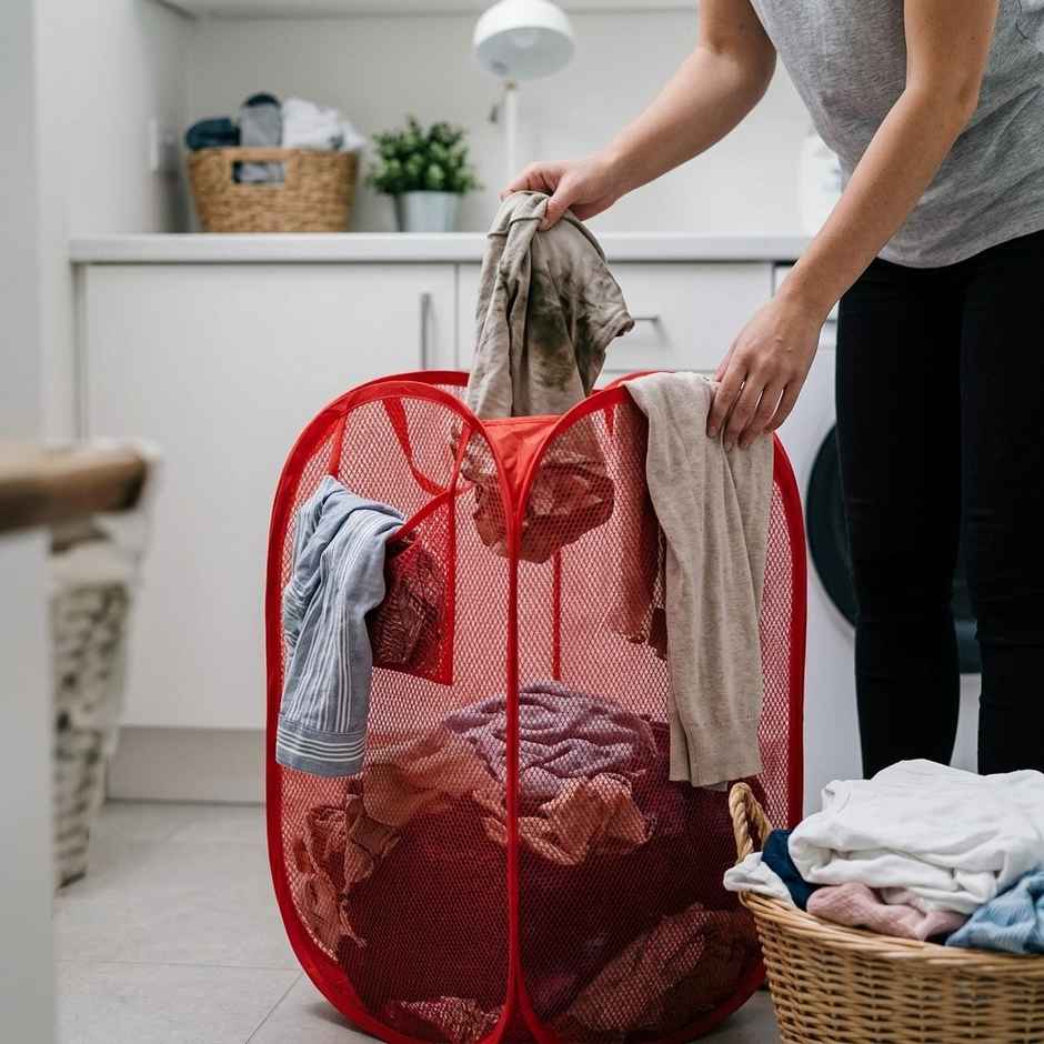 Perpetual 30L Laundry Basket | Multicolor Nylon Bag for Clothes Storage