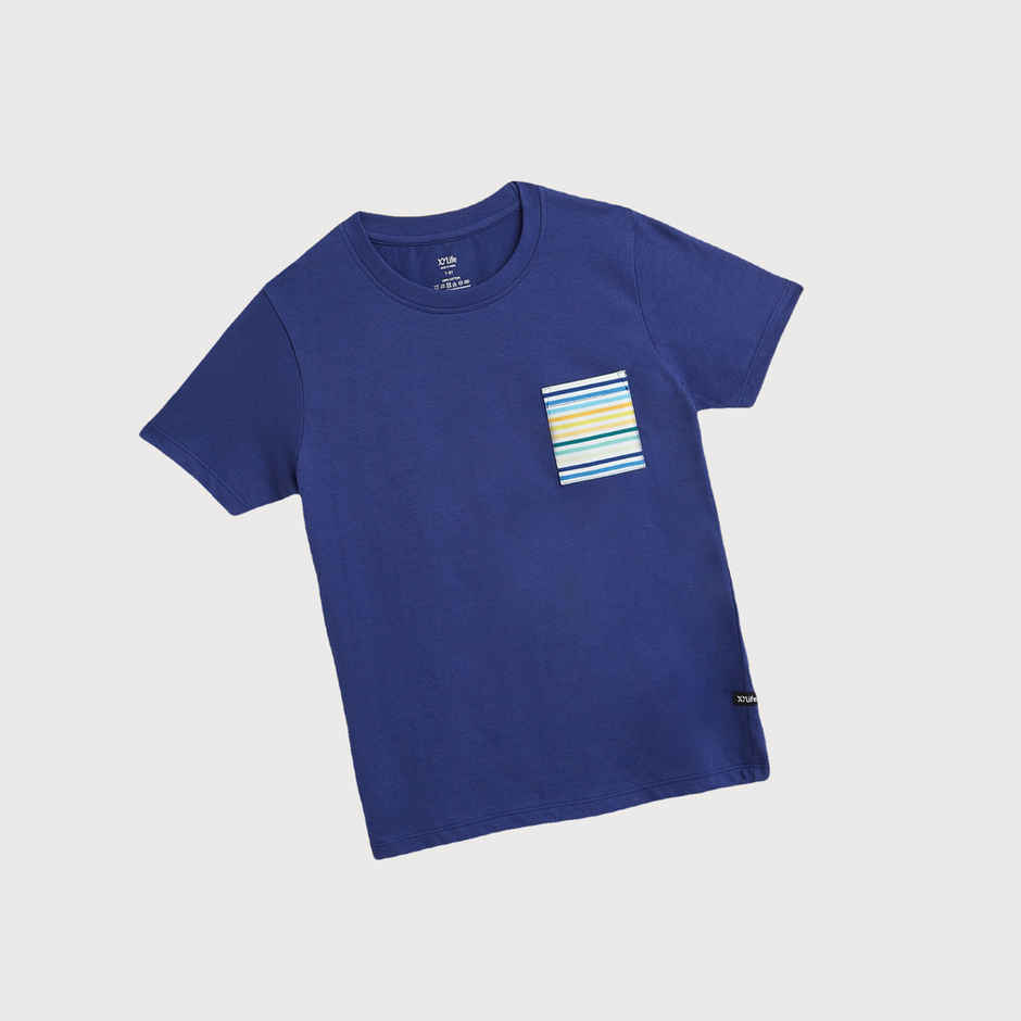 XY Life Kids T-shirts for Boys | 100% Combed Cotton | Antimicrobial Finish | 5-6Y | True Blue