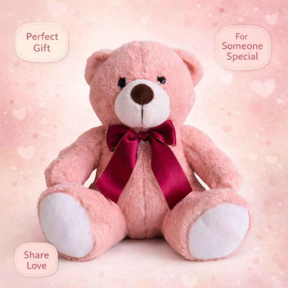 Hamleys Bear Soft Plush Toy | Rusty Pink - 27 cm