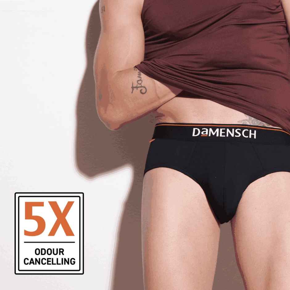 DaMENSCH Men's Premium Cotton Briefs | Black - M