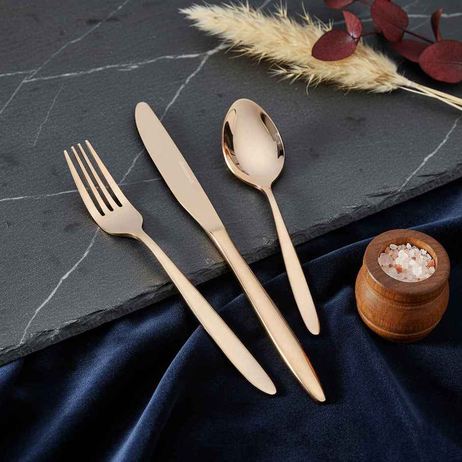 Blackcarrot Cutlery | Set of 3 | Rose Gold | 304 Food Grade Stainless Steel