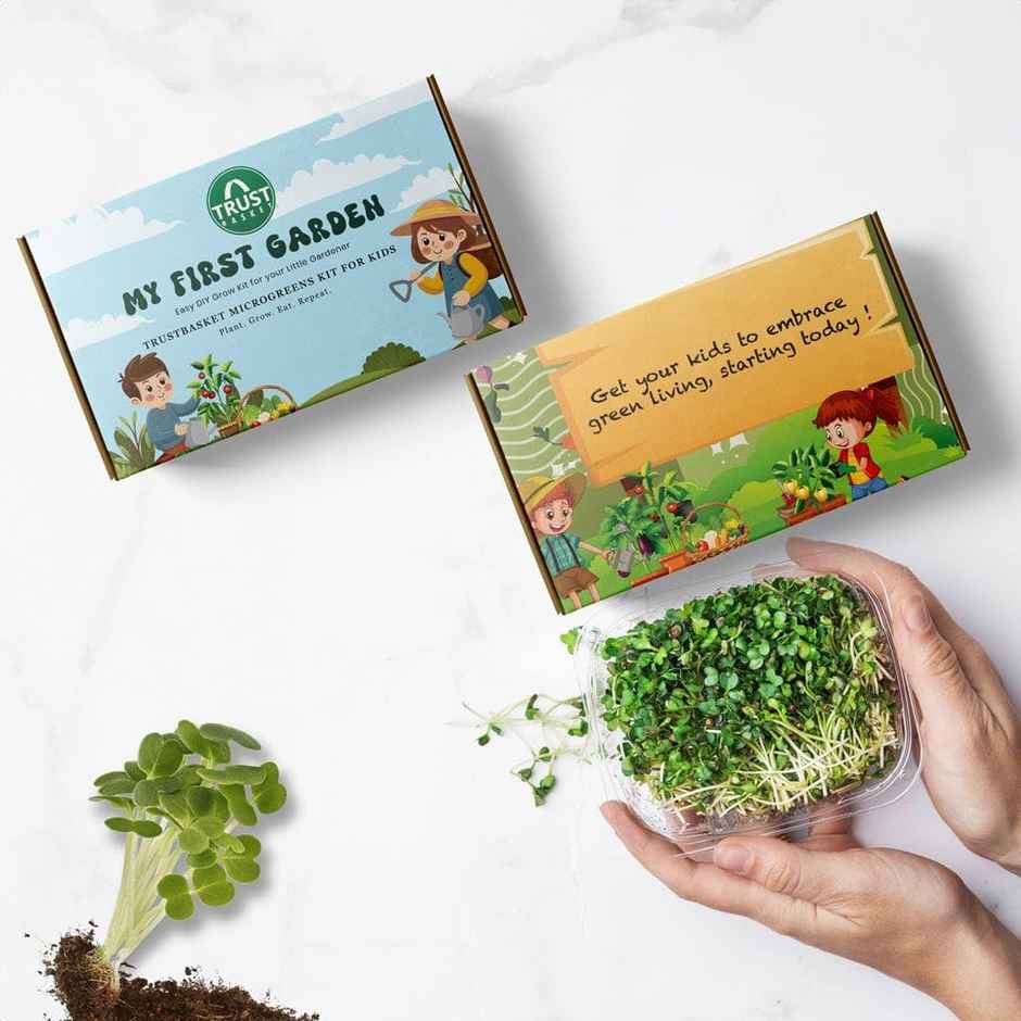 TrustBasket My First Garden Kit | Microgreens Gardening Starter Kit for Kids
