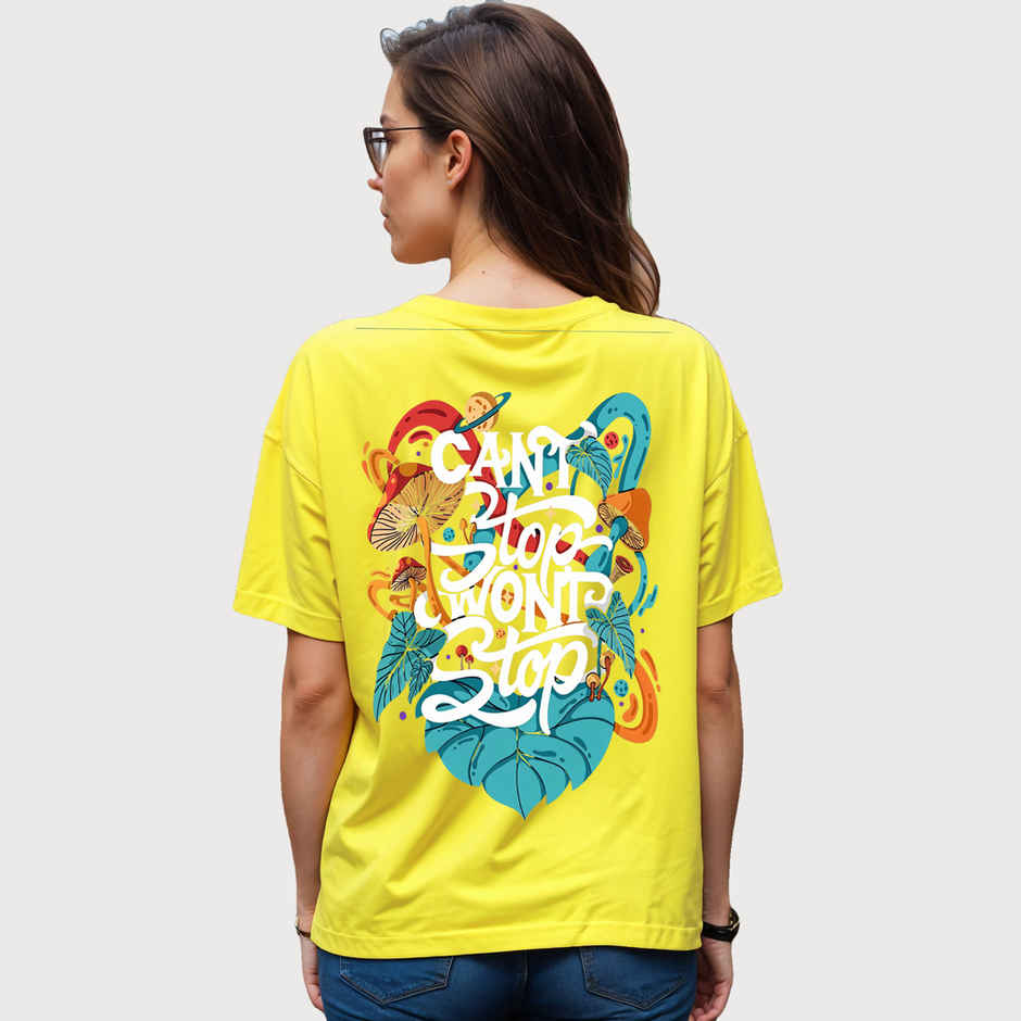 Smartees Womens Oversize Printed T-shirt | WW - 2030 | Lemon | M