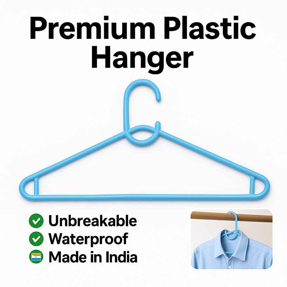 Sinco Misha Plastic Cloth Hanger - Pack of 3 pcs - Blue
