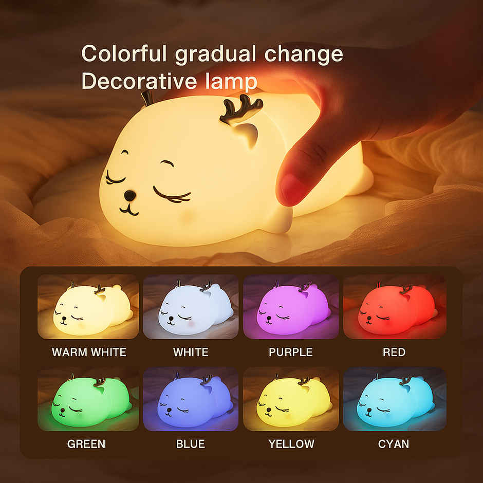 Kidara Lovely Fawn Deer Silicone Rechargeable 5 W Night Lamp