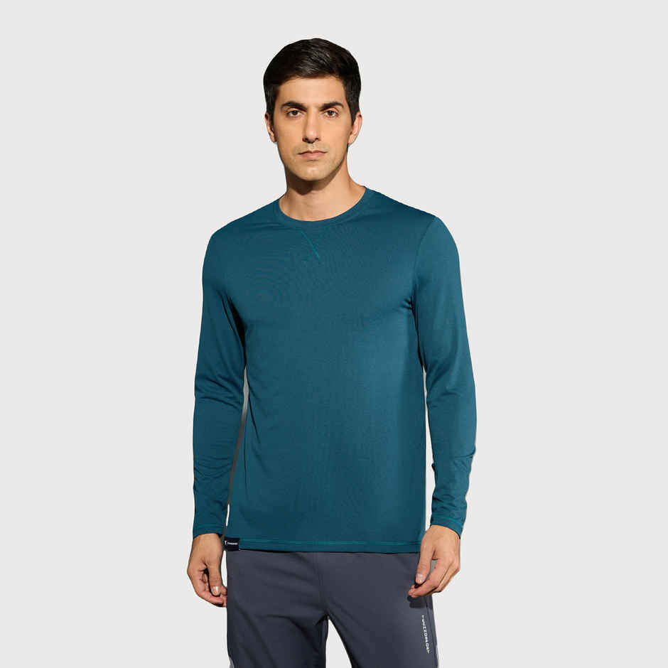 Technosport Men's Poly Solid Slim Fit Round Neck Full Sleeve Sports T-shirt | Gulf Coast - 2XL