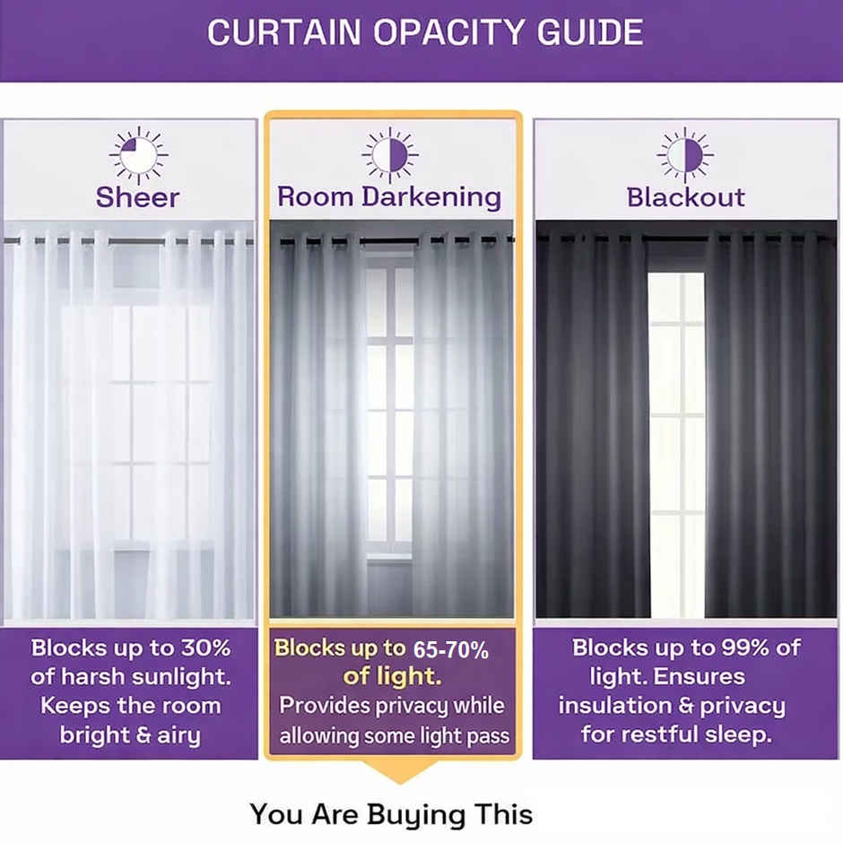 BAY6 Microfiber Cotton Door Curtains - Set of 2 - (7x4 ft) - White