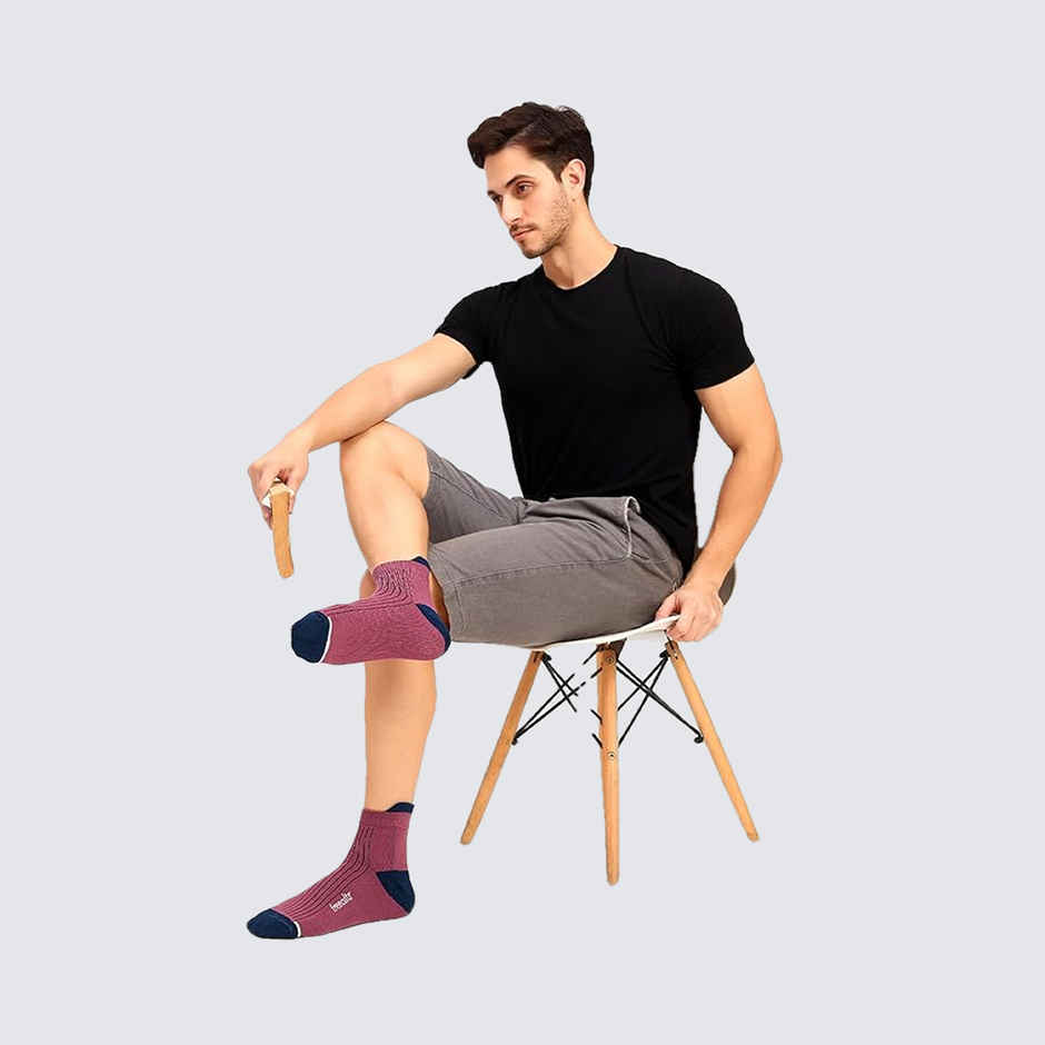 Freecultr Unisex Striped Bamboo Ankle Socks | Assorted - Free Size