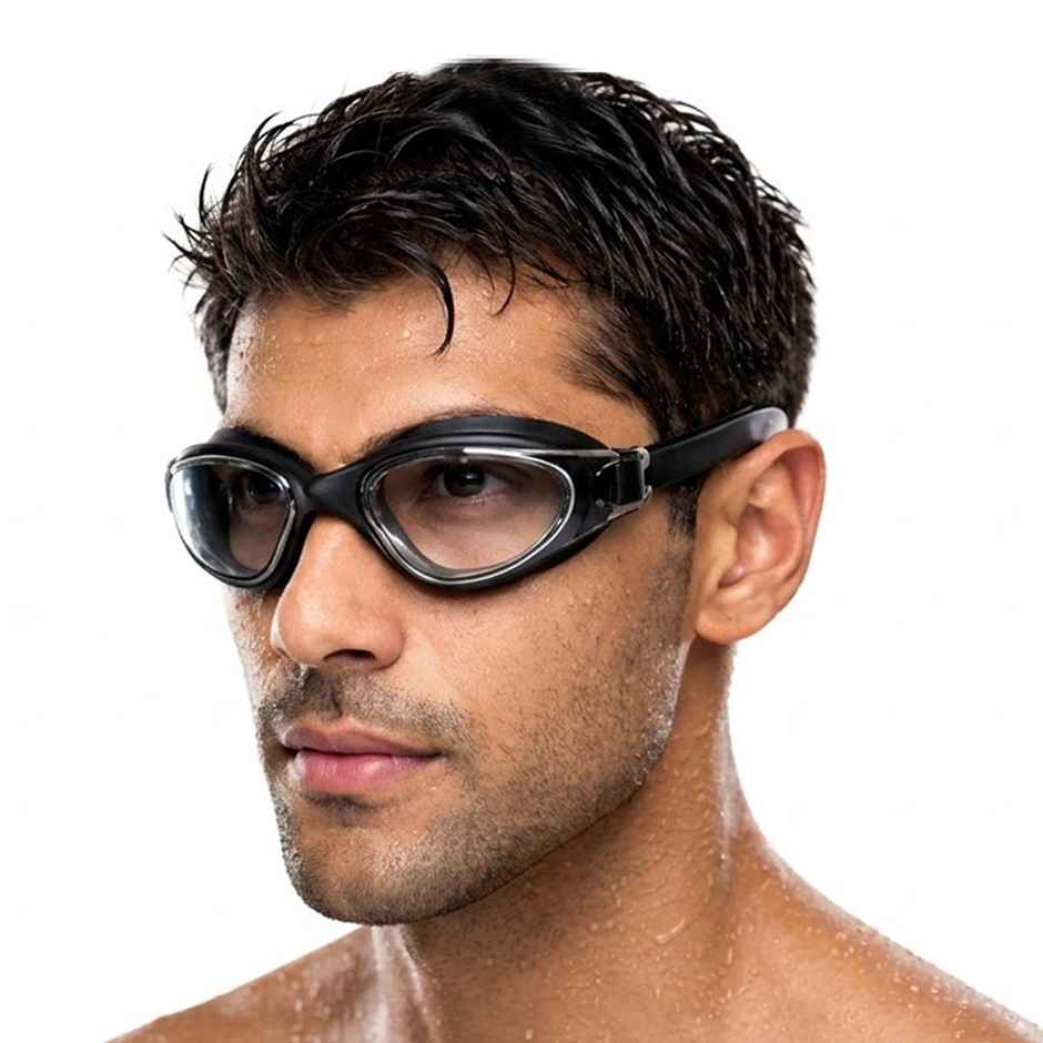 Slovic UV-Protected Unisex Swimming Goggles with Adjustable Straps - Wide Fit