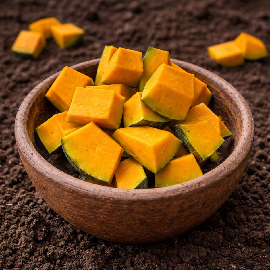 Organically Grown Sweet Pumpkin Diced