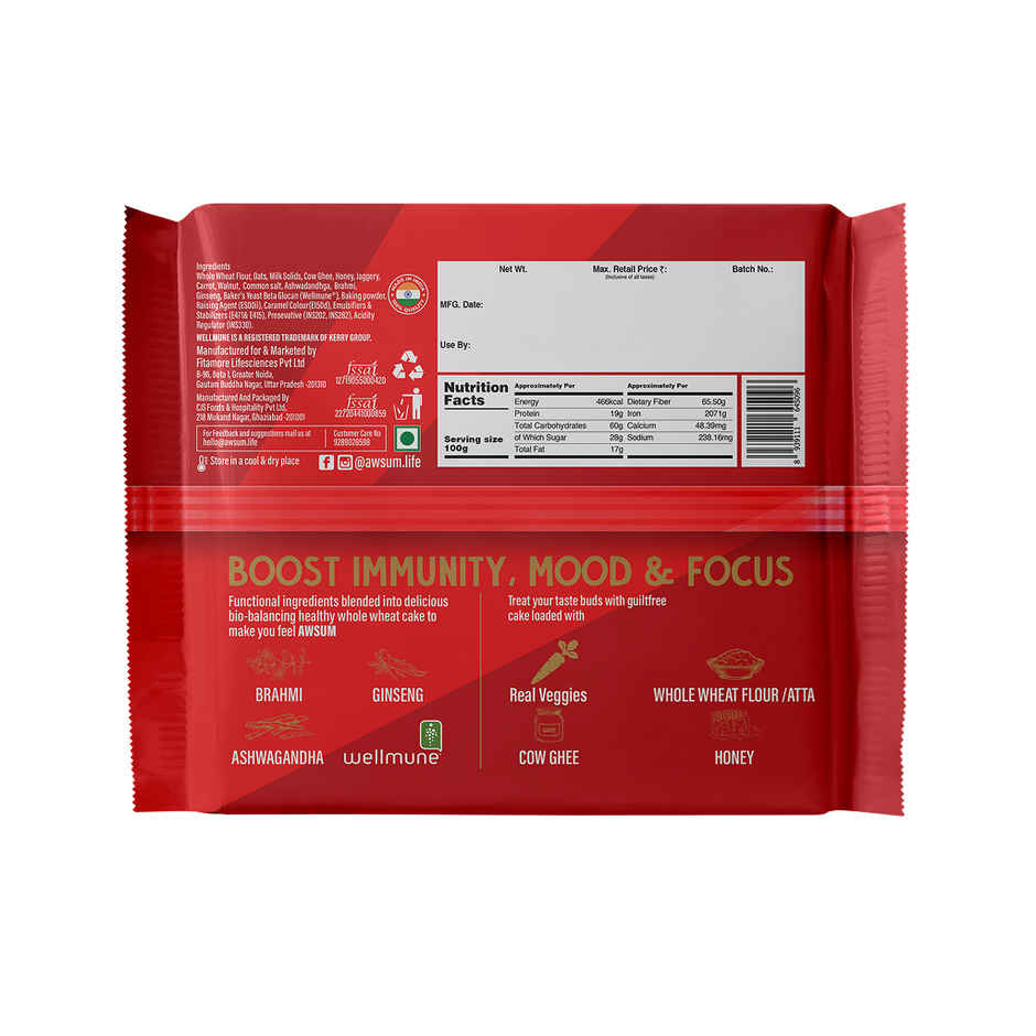 Awsum Better Bakes Carrot Walnut Cake