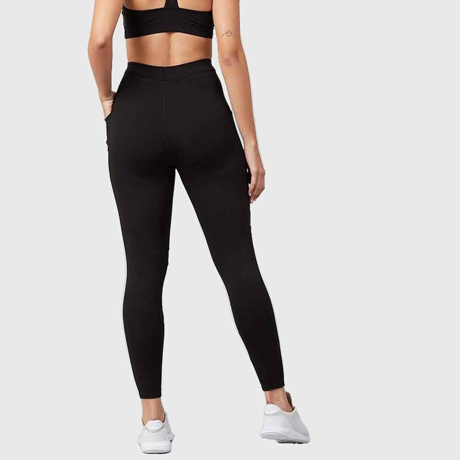 Blinkin Women's Gym Pants & Tights - Black | Stretchable | With Mesh Insert & Side Pockets | M
