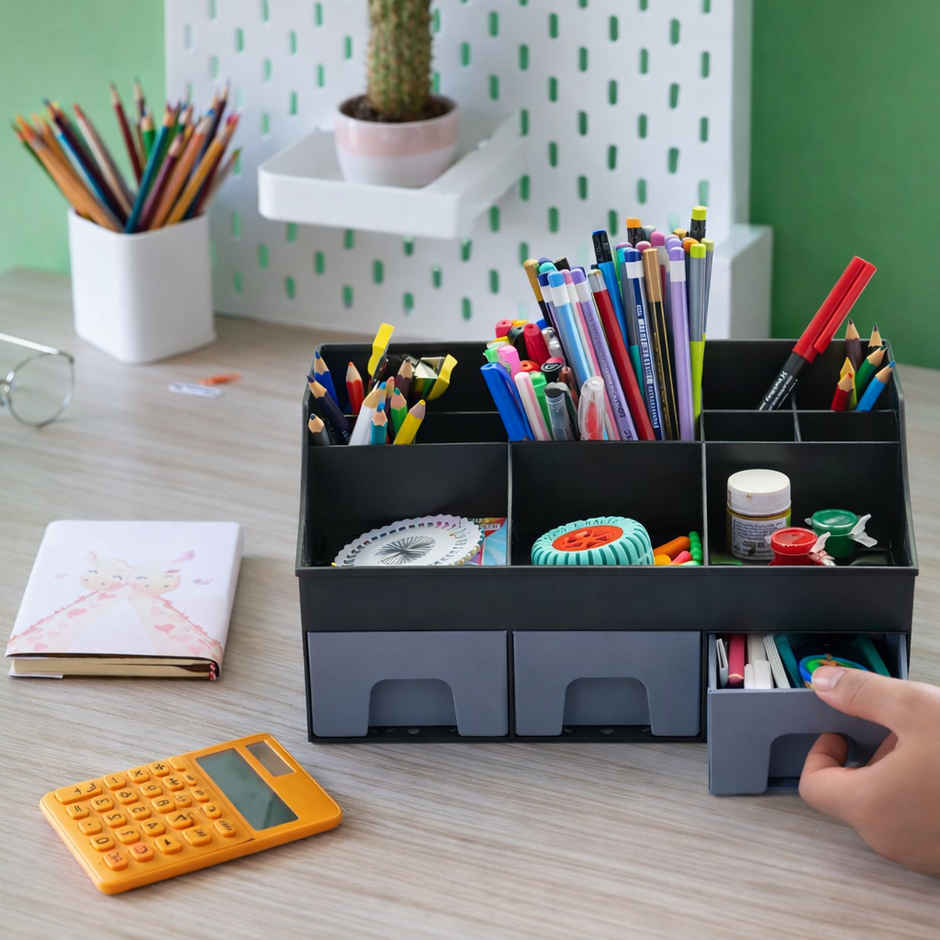 Fablue Multipurpose Desk Organizer - Black