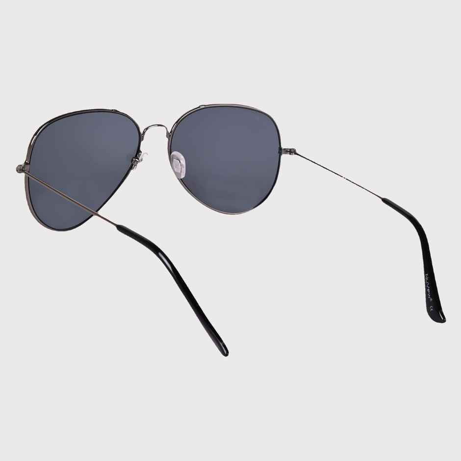 NuVew Unisex Aviator Sunglasses | Gun Metal and Black - Medium