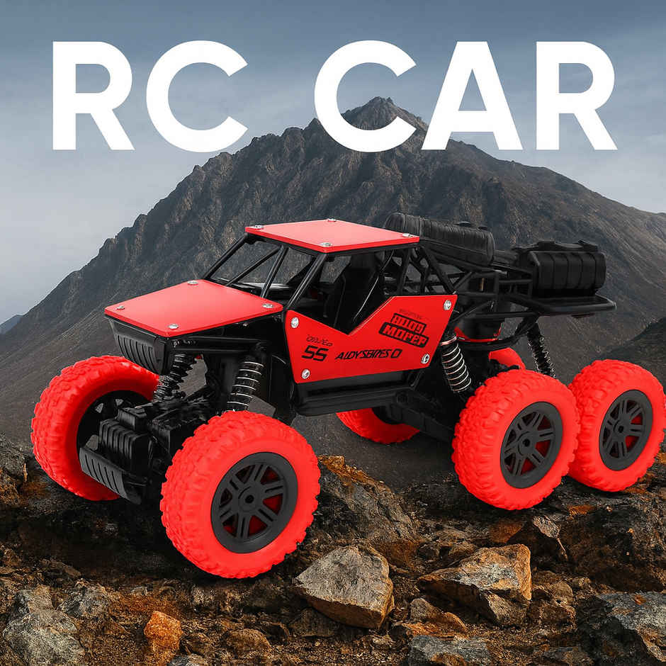 Fablue Remote Control Rock Master Car Toy for Kids - Smoke Effect Rock Crawler Car Toy | Red