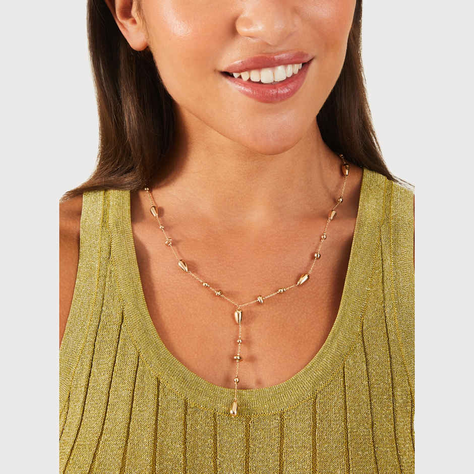 Accessorize London Women's Gold Ball Y Necklace - Gold