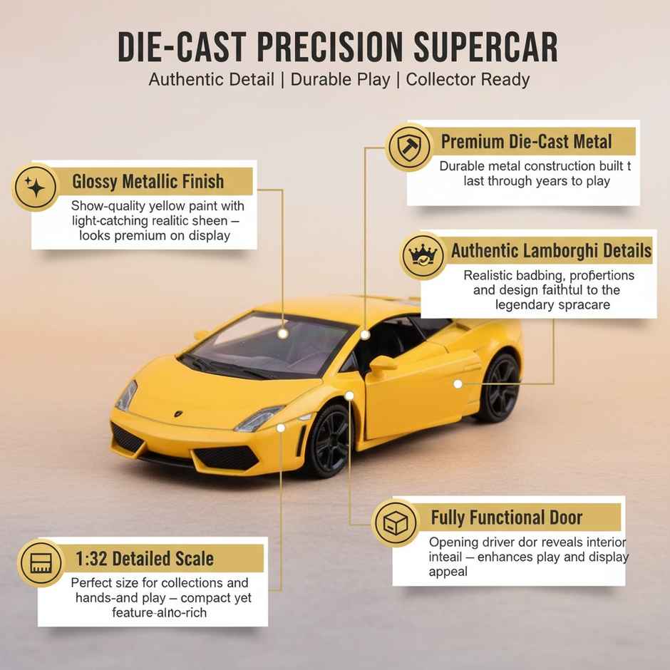 MSZ Licensed 1:32 Lamborghini Gallardo LP560-4 Die-cast Vehicle
