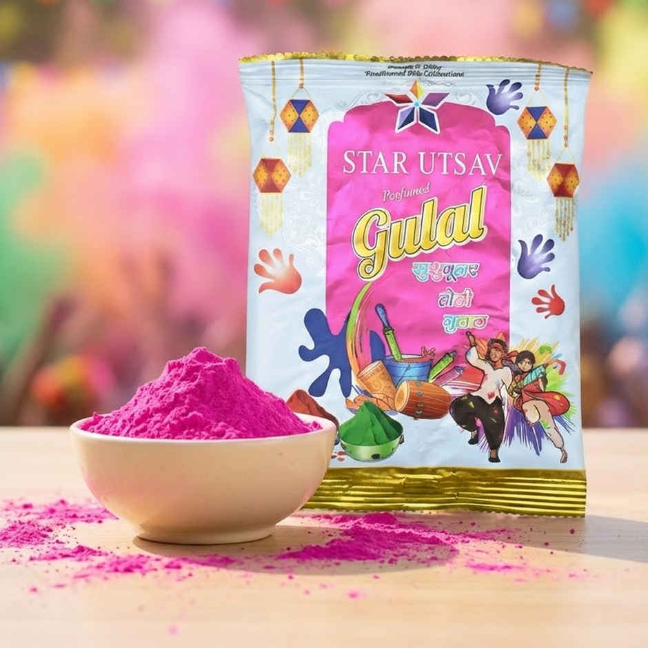 Utsav Perfumed Holi Gulal | Pink | Non Toxic | Star