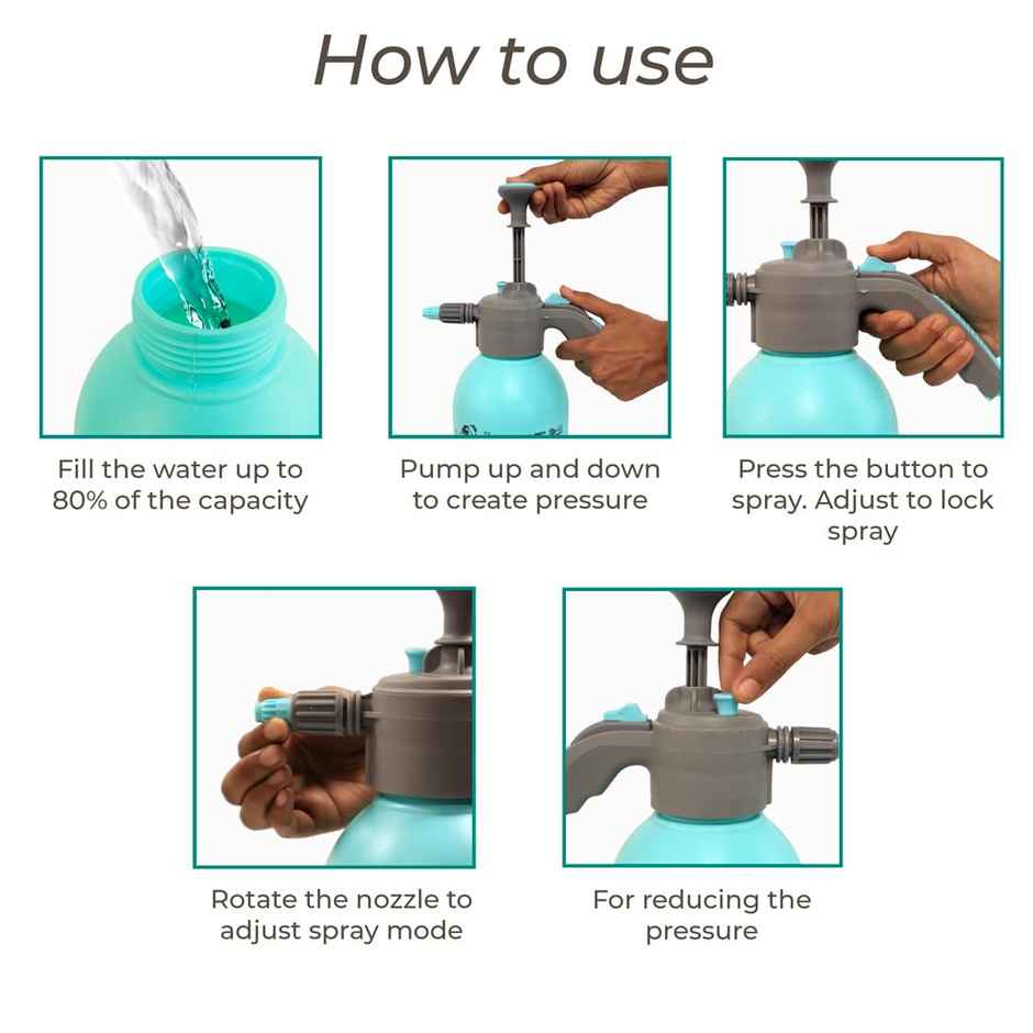 TrustBasket 2 L Pressure Sprayer | Garden Water Pump Spray Bottle for Plants - Blue