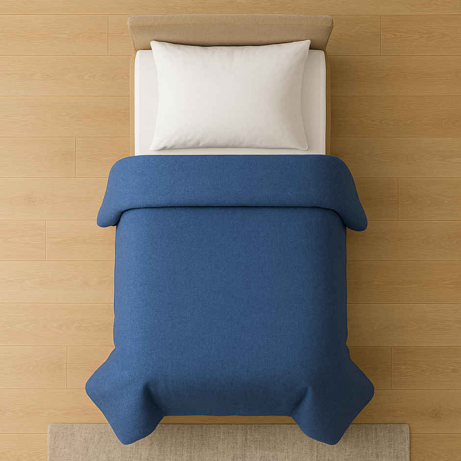 Elegant Weavers Single Blanket Solid Blue -1 pc | 130 cm x 215 cm