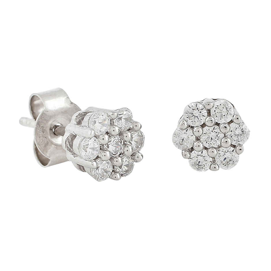 Voylla 925 Sterling Silver Cz Webbed Stud Earrings