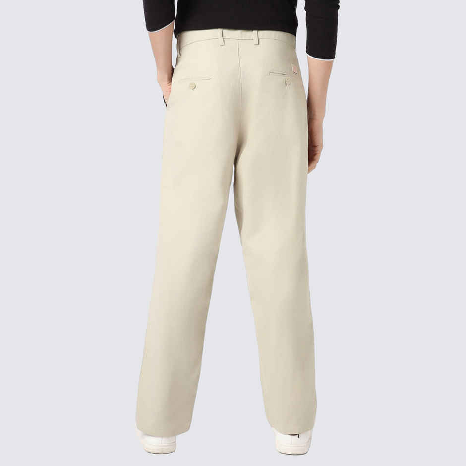 Urbano Fashion Men's Chino Trousers Loose Baggy Fit Solid Non-Stretchable | Light Grey | 30