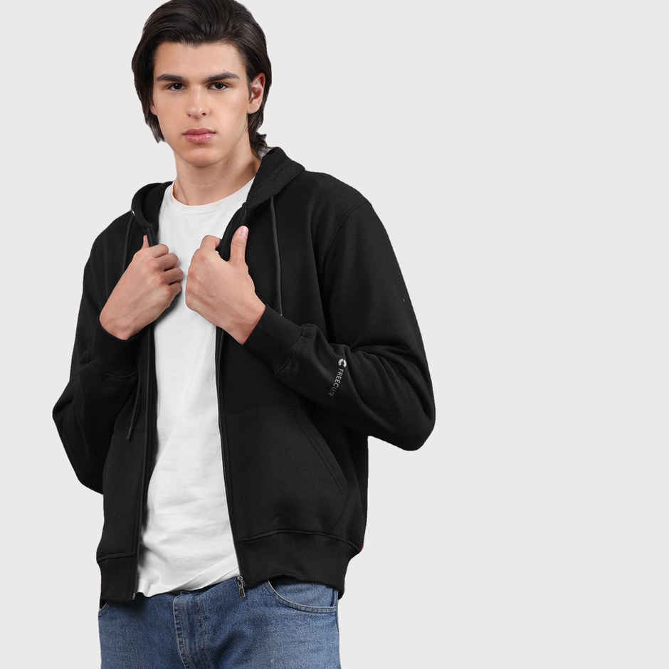 FREECULTR Men's Zipper | Cotton Fleece | Relaxed Fit Hoodie - Black - L