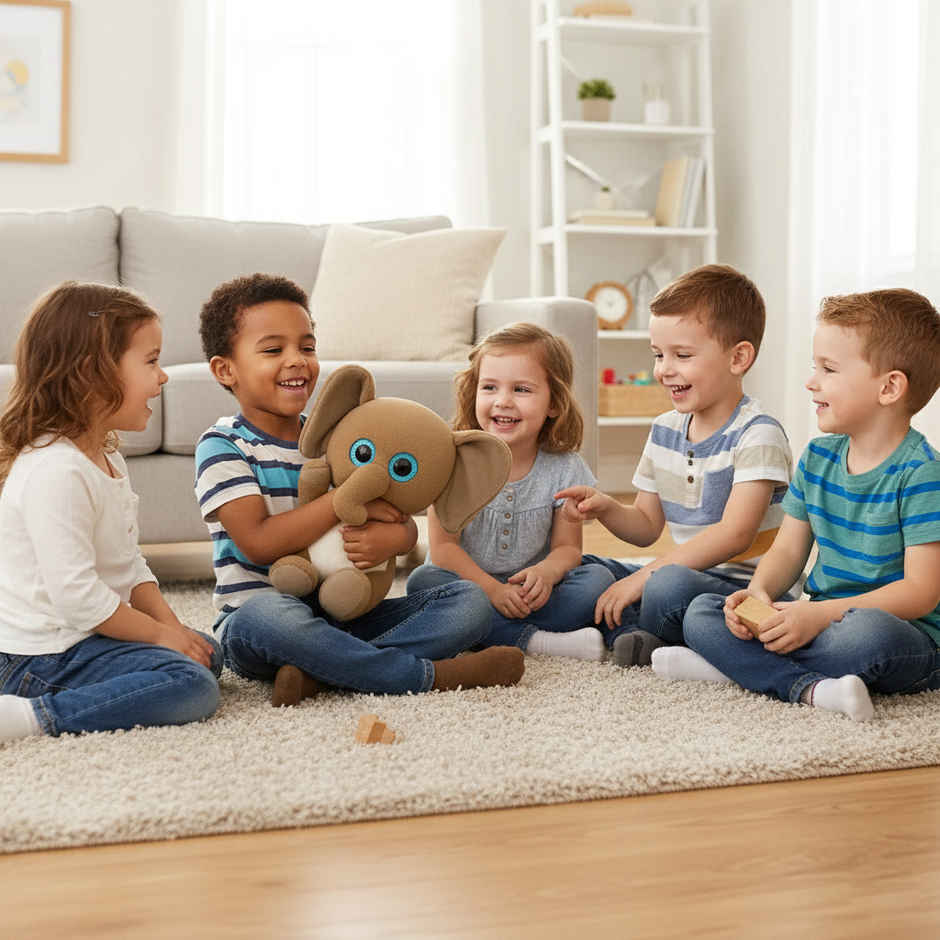 DearJoy Playful Elephant Soft Toy Brown 25 cm