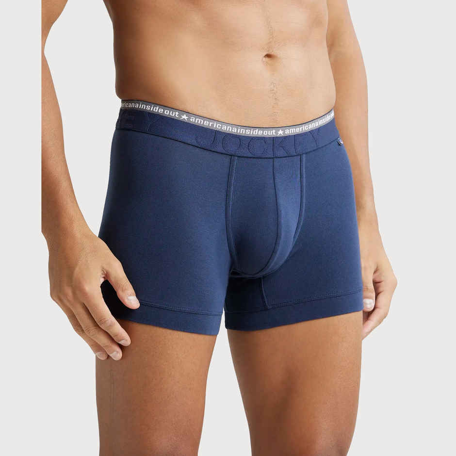 Jockey US60 Men's Super Combed Cotton Elastane Stretch Underwear Solid Trunk|Ultrasoft Waistband|PO2 | -XL