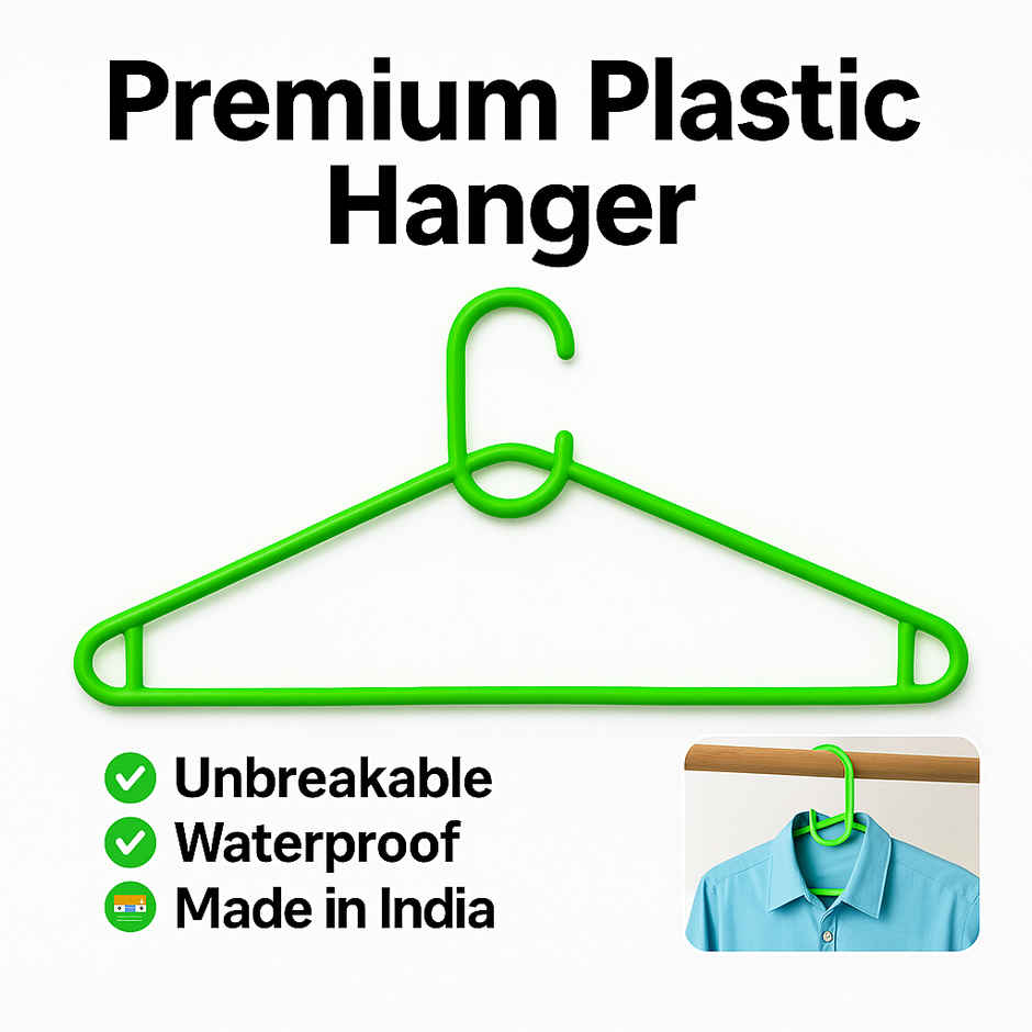 Sinco Misha Plastic Cloth Hanger - Pack of 3 pcs - Green