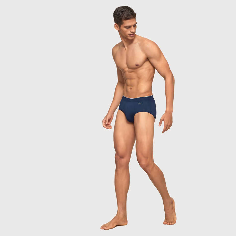 XYXX Men's Uno Modal Briefs pack of 2, Black & Dress Blue| S