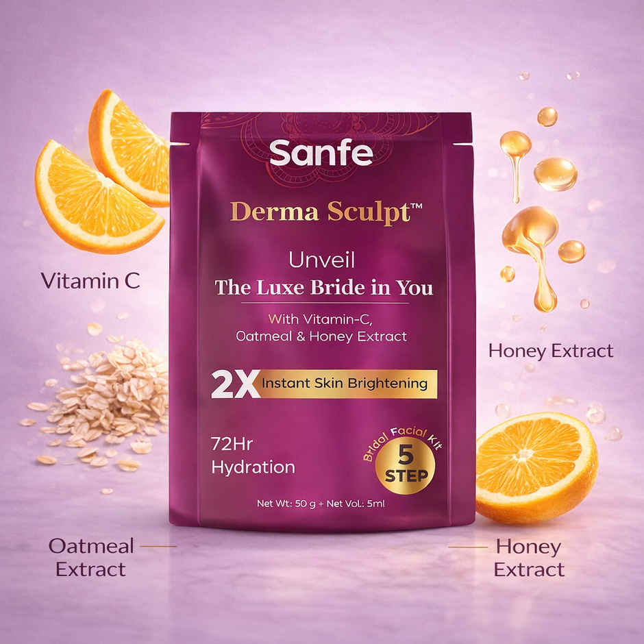Sanfe Derma Sculpt 5 Step Bridal Facial Kit For Instant Glow Up