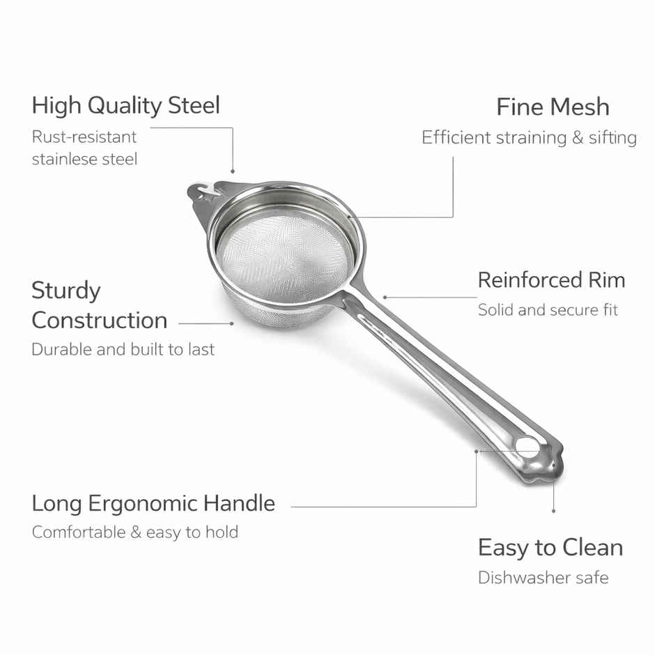 Petals Stainless Steel Tea/Coffee/Chai/Channi/Strainer Filter | 8 cm diameter