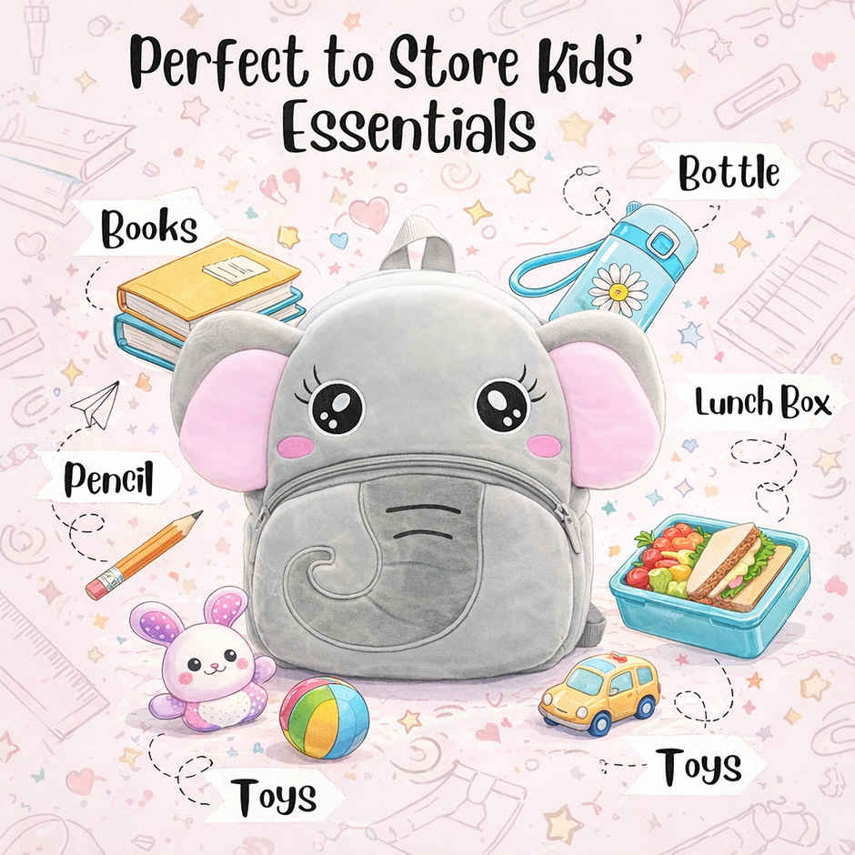 Kidara Baby Elephant Toddler Backpack Light Grey