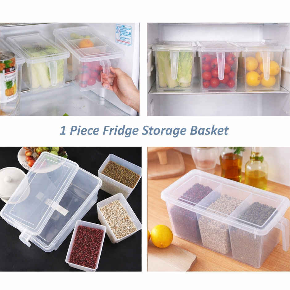 Zedak Clear Food Storage Containers with Dividers - Smart Kitchen Organizer - 1 pc