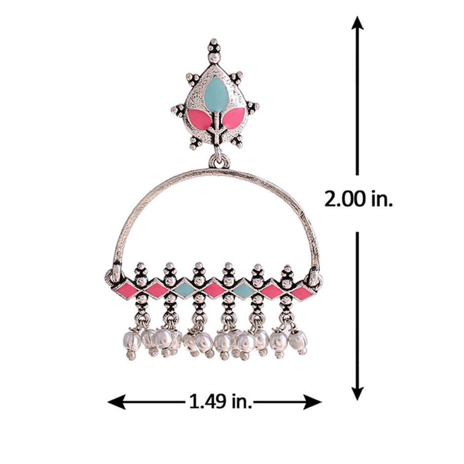 Voylla Bagh E Fiza Enamel Embellished Brass Earrings