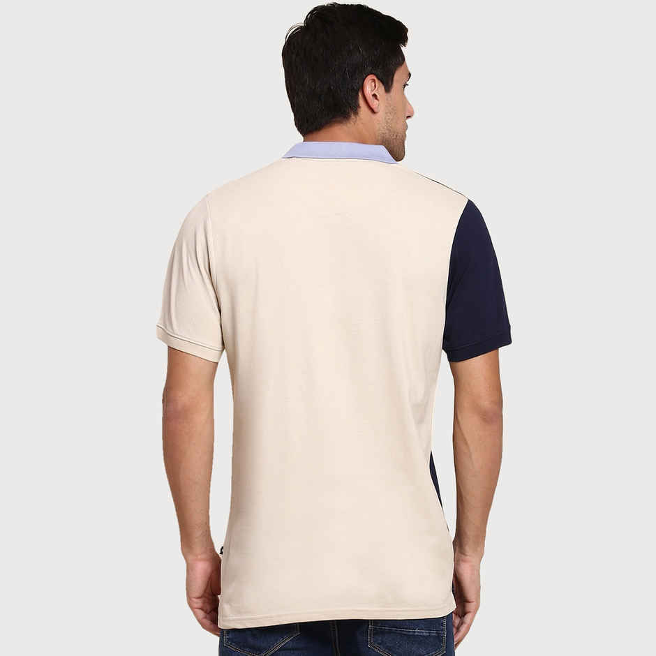 Dennis Lingo Men's Color Block Half Sleeve Polo T-shirt | Navy | S