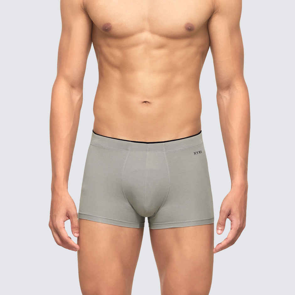 XYXX Men's Uno Modal Solid Trunks Pack of 2, Black & Heather Grey| XL