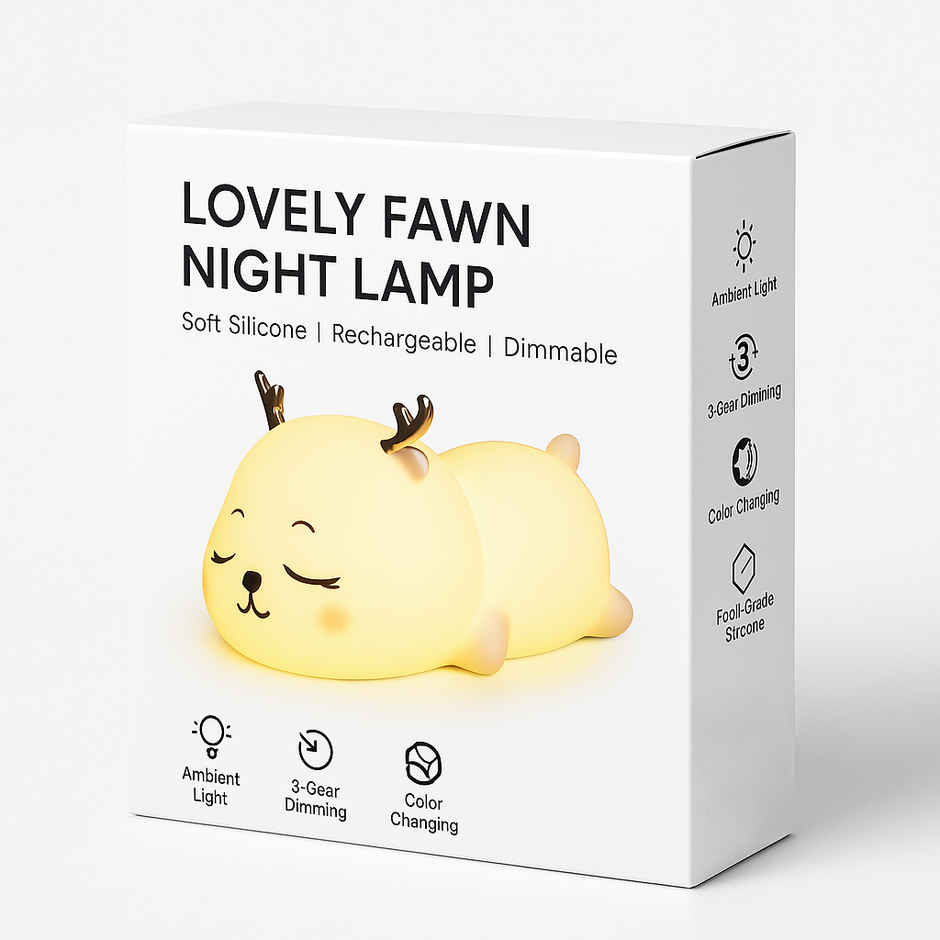 Kidara Lovely Fawn Deer Silicone Rechargeable 5 W Night Lamp