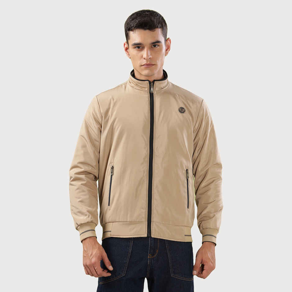 Dollar Jacket For Men - Casual Zipper Bomber For Winter | Mamwj 901 | Beige | M