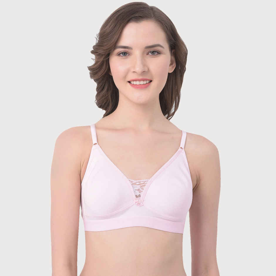 Clovia Women Non-Padded Non-Wired Full Cup T-Shirt Bra - Light Pink, Beige | 32C