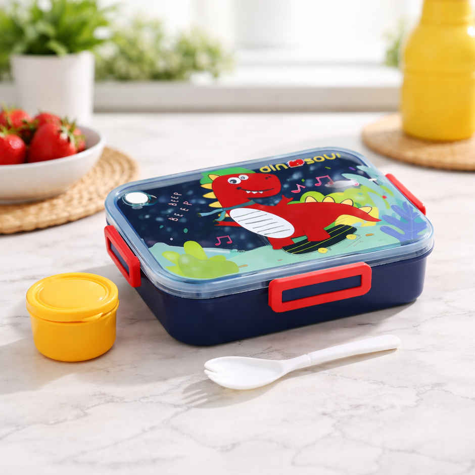 DesignLand Dinosaur Kids Lunch Box with Sauce Cup and Spoon Leakproof Meal Box