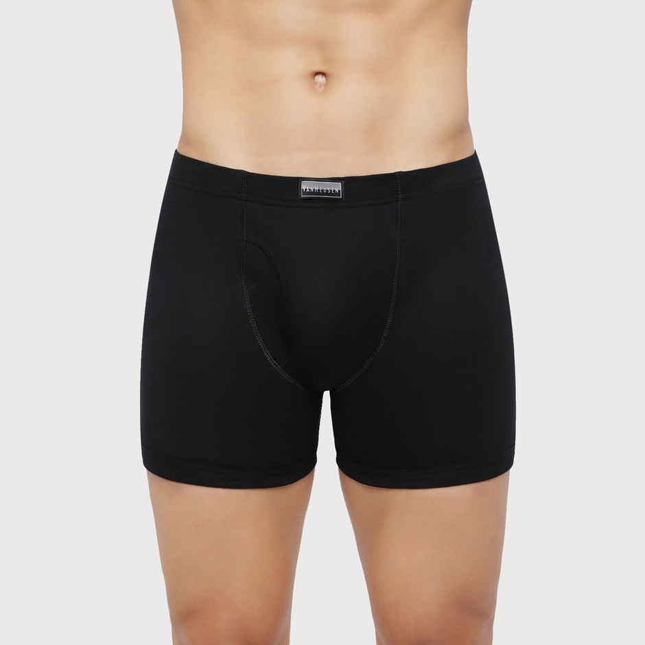 Van Heusen Men Dark Grey, Pure Black &Pure Black Pack Of 3 Combed Anti Bacterial Boxer Briefs - XXL