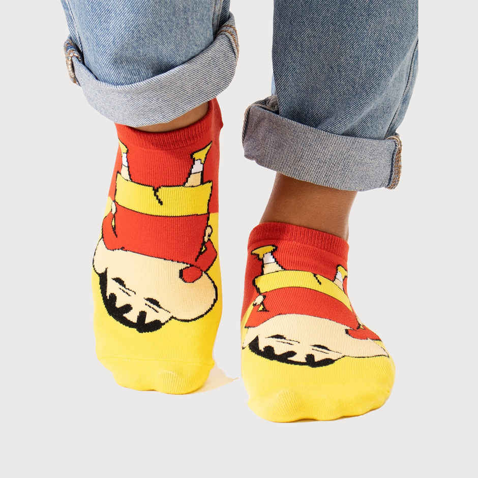 Thela Gaadi Unisex 78% Cotton, 17% Spandex, and 5% Elastic Ankle Socks | Assorted - Free Size