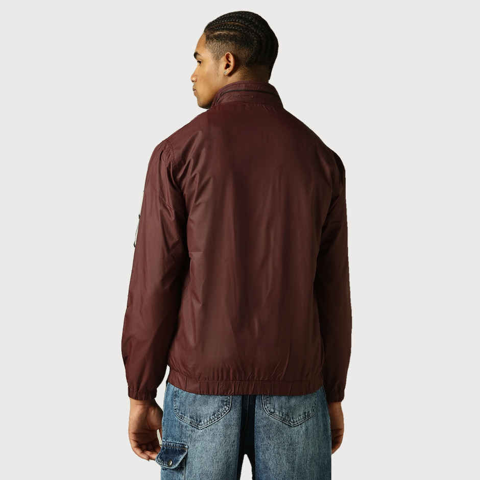 Hubberholme Men's Lightweight Relaxed Fit Reversible Windcheater Jacket | Maroon - M