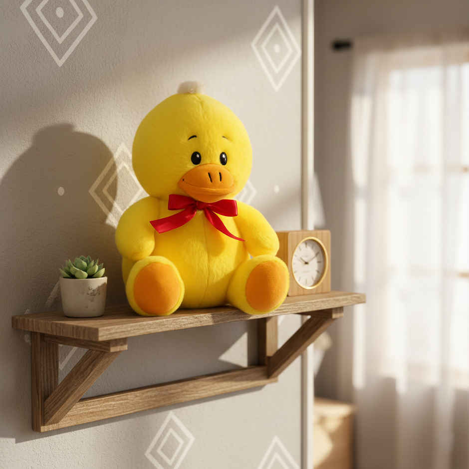 DearJoy Playful Duck with a Bow Soft Toy Yellow 25 cm