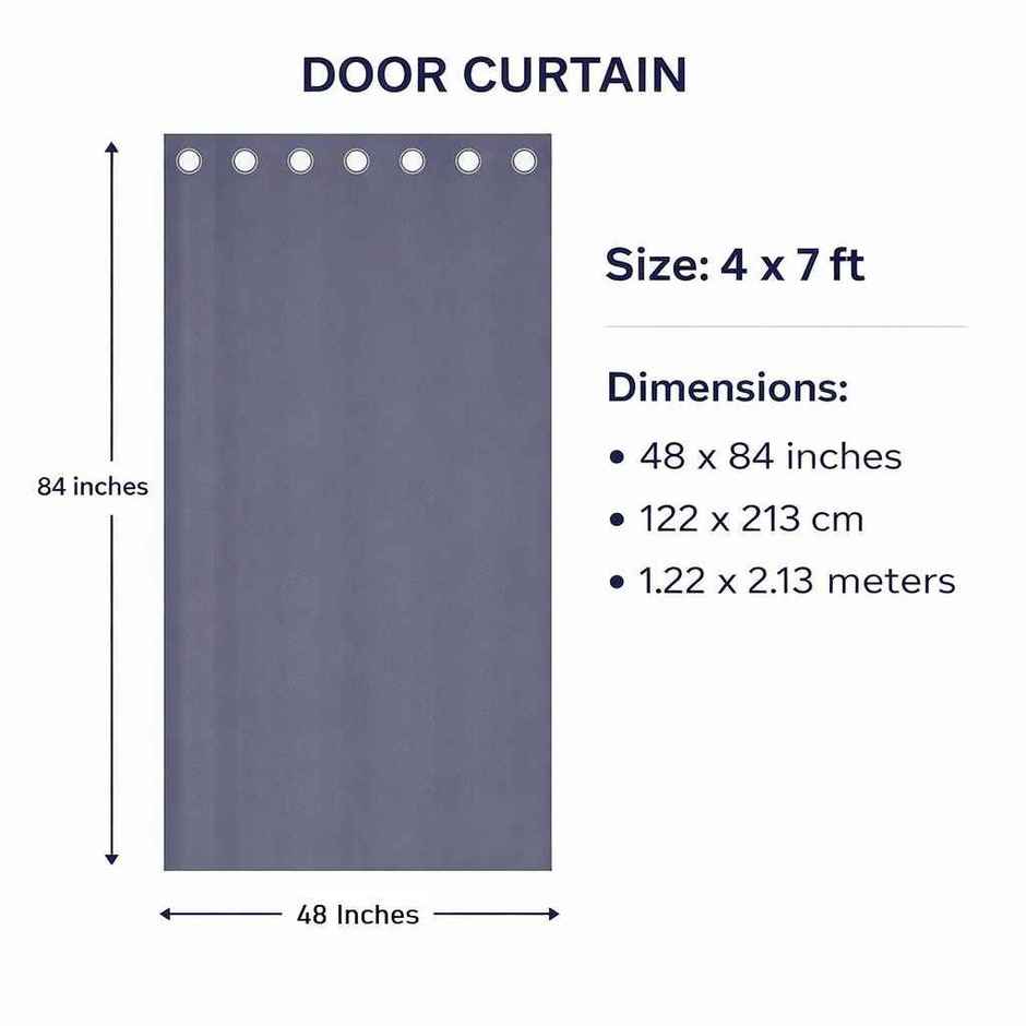 BAY6 Microfiber Cotton Door Curtains | Set of 2 | 7x4 ft | Green