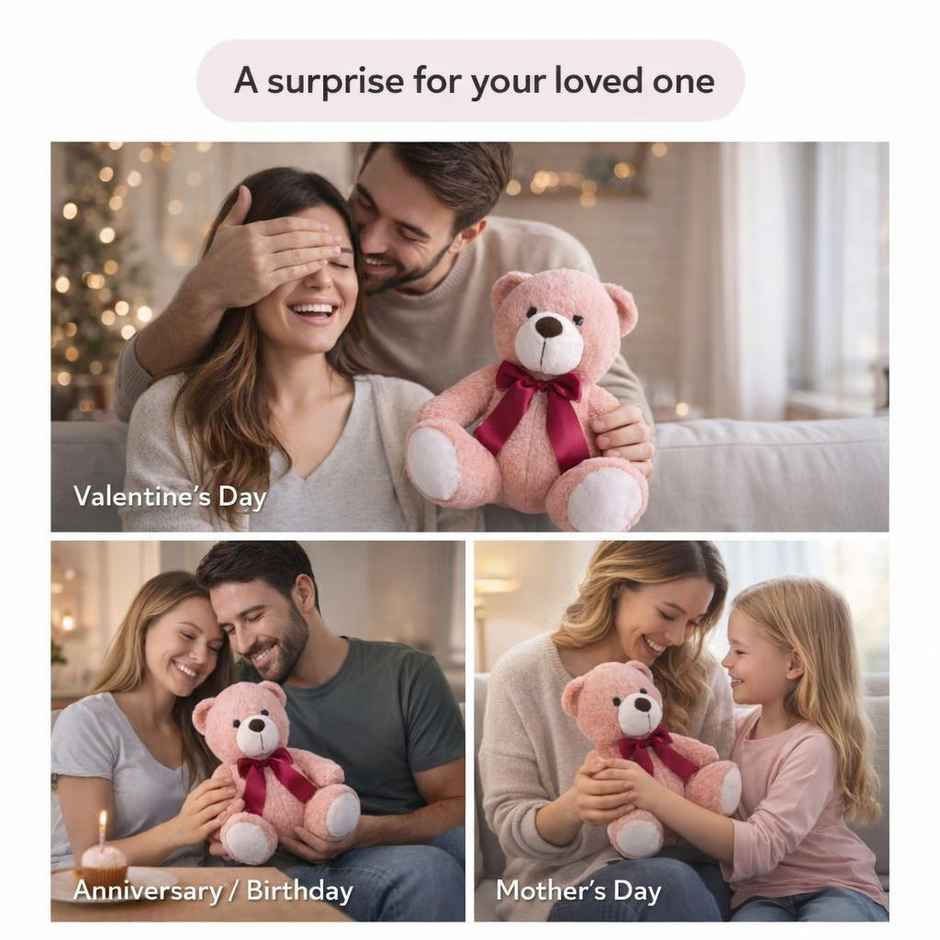 Hamleys Bear Soft Plush Toy | Rusty Pink - 27 cm