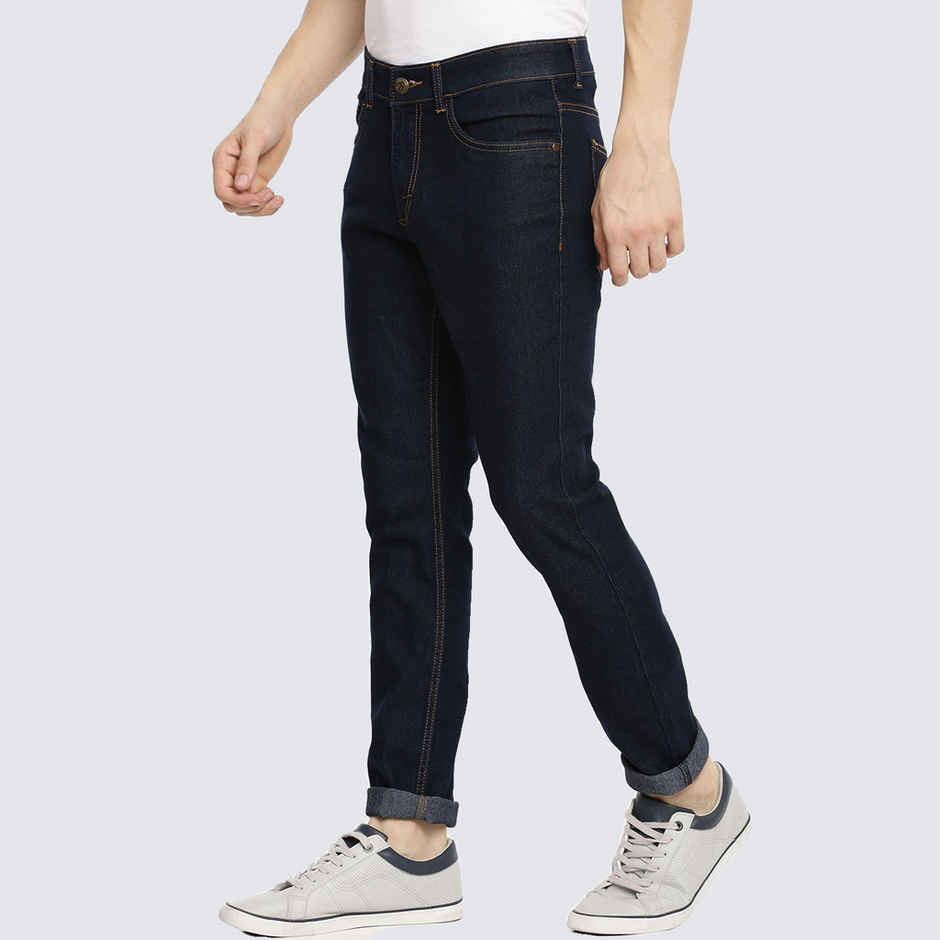 The Indian Garage Co Slim Fit Solid Casual Jeans | Blue - 30