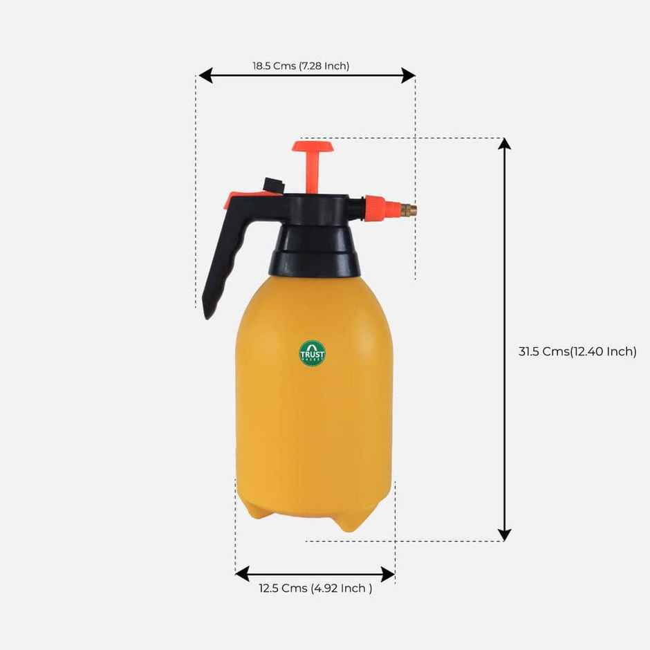 TrustBasket Pressure Sprayer 2 LTR | Sprayer Bottle for Plants | Yellow Color